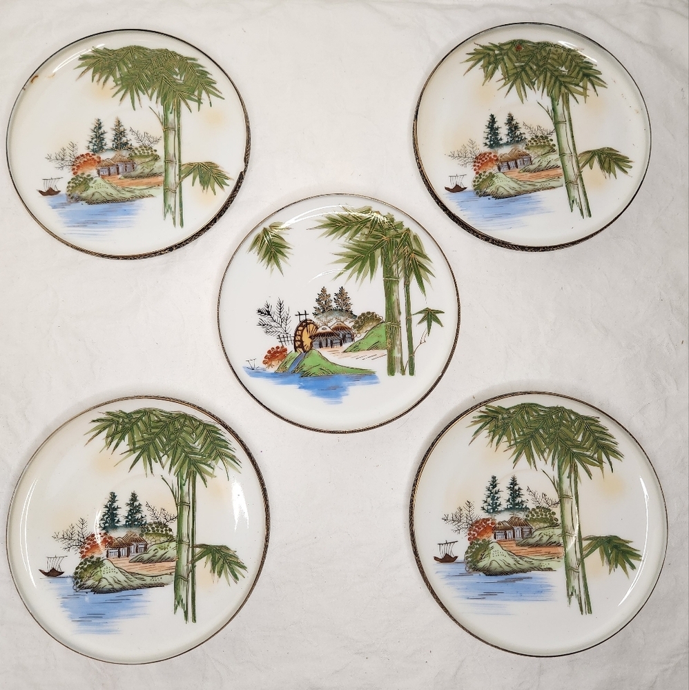 Japanese Katuni Ware Replacement Side Plates Tea Saucers